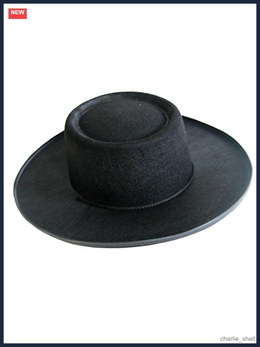 Adult Spanish Matador Costume Hat Flat Brim Round Chin Strap Cosplay